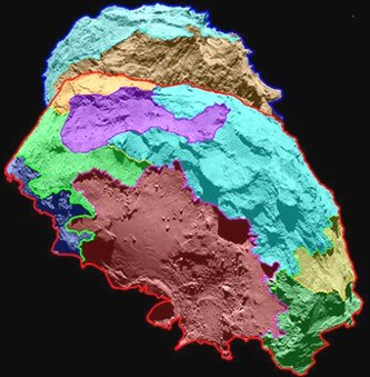 Churyumov-Gerasimenko areas by Rosette