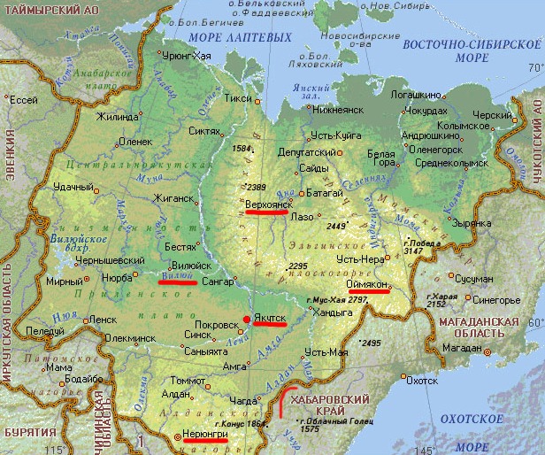 Map of Yakutia